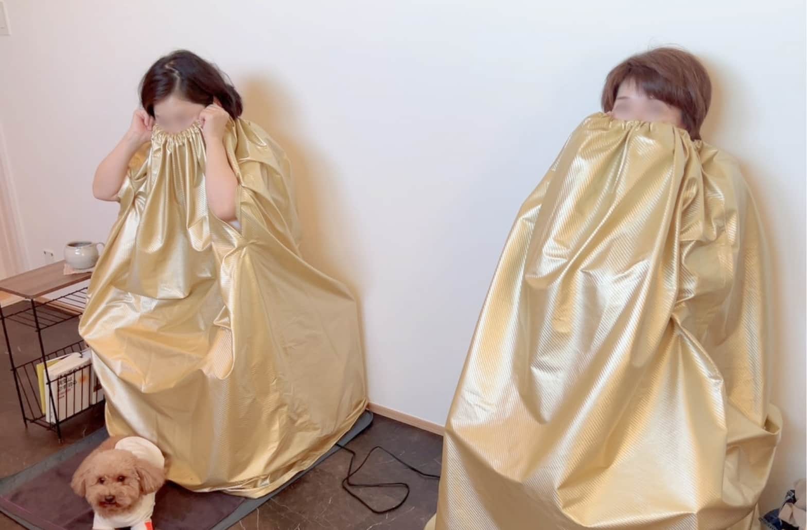 よもぎ蒸しをしている写真