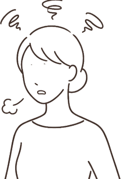 女性特有のゆらぎが気になる女性のイラスト
