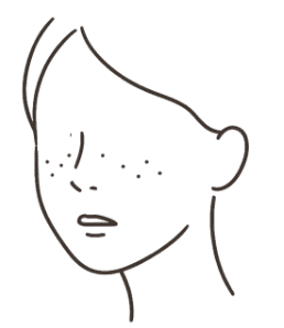 そばかすに悩んでいるイラスト