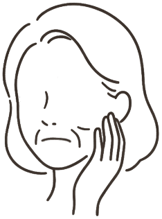 老けてみられることに悩んでいるイラスト