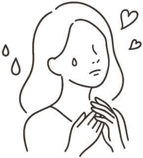感傷的な気分になりやすいことに悩んでいるイラスト